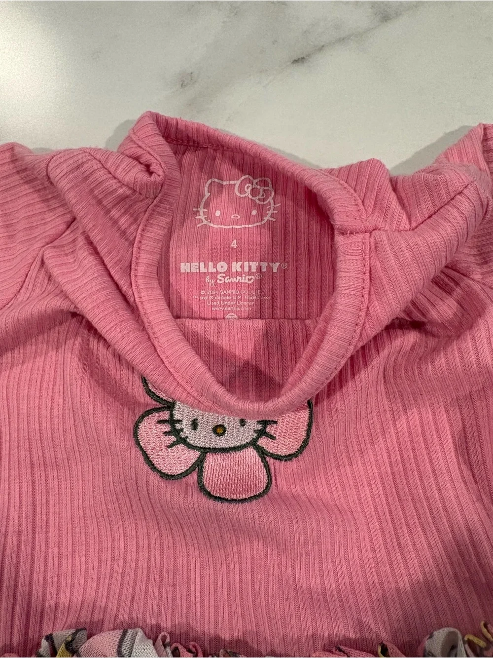 Hello Kitty & GAP Girls Pink Floral Dress + Pink Smocked Sundress Set SZ: 4/5